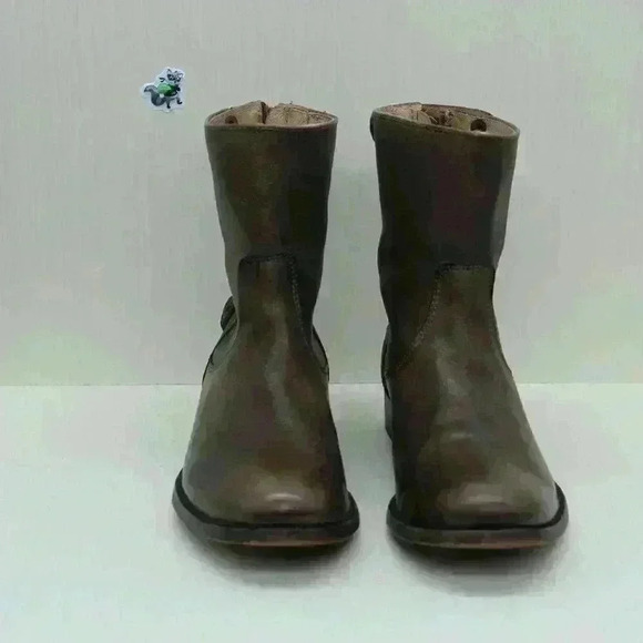 Frye Melissa Women’s Brown Leather Zip Snap Short Ankle Boots Size US 7.5 B - Picture 5 of 11